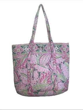 Vera Bradley Pink & Green Paisley Quilted Tote